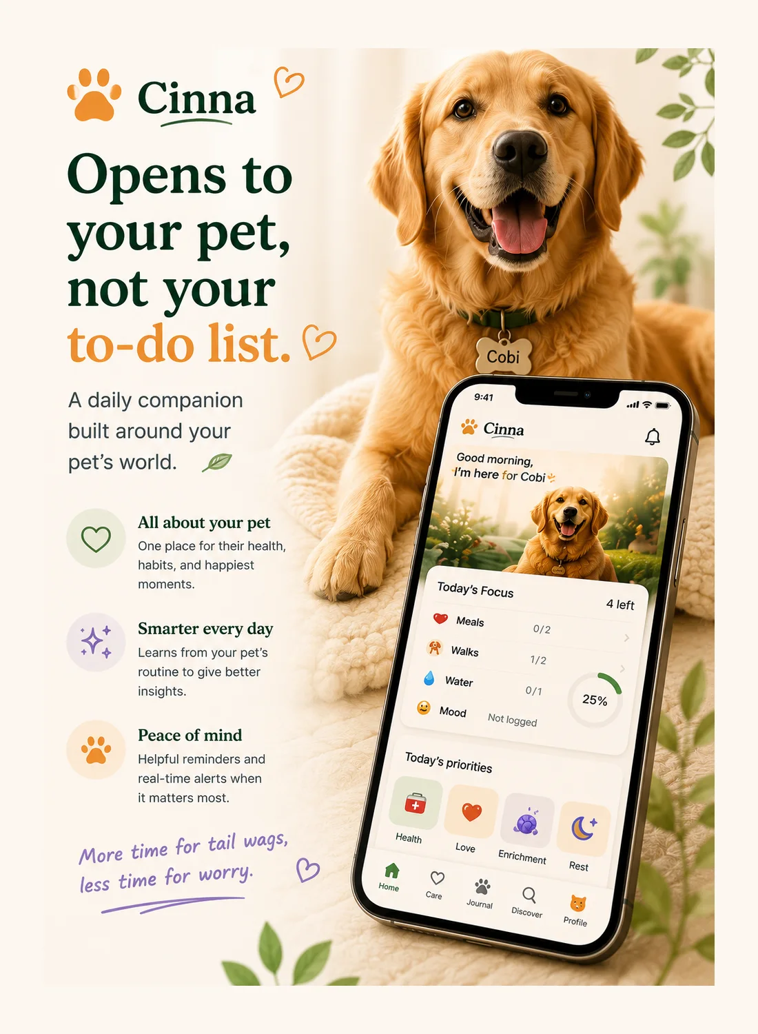 Opens to your pet, not your to-do list